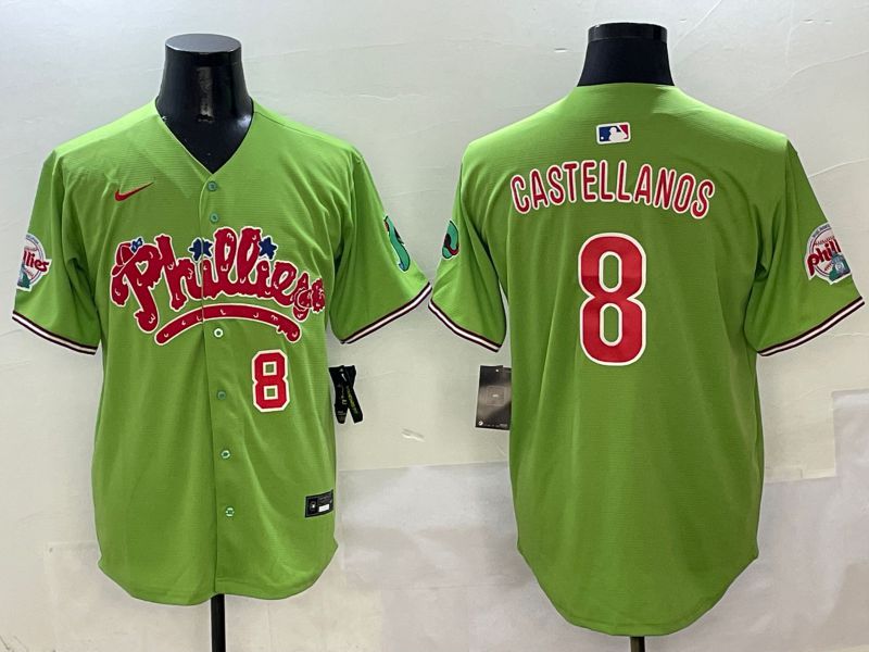 Men Philadelphia Phillies #8 Castellanos Green Five generations Nike 2025 MLB Jersey style 3